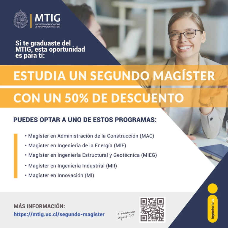 50% de descuento en magísteres – exclusivo para graduados MTIG
